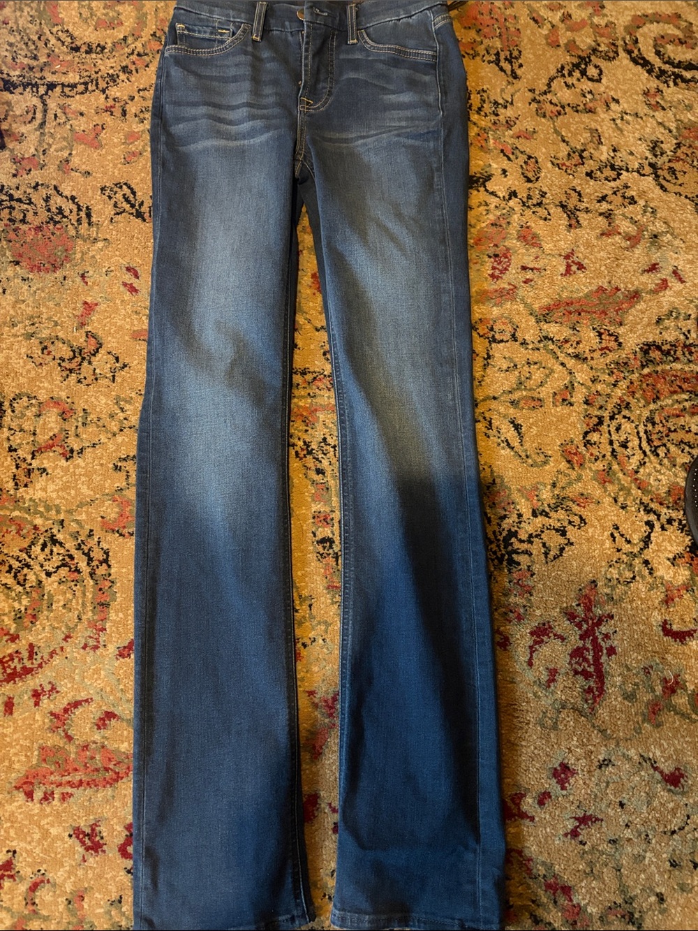 Jen 7 by 7 For All Mankind Women's Straight Leg Jeans in Dark Blue